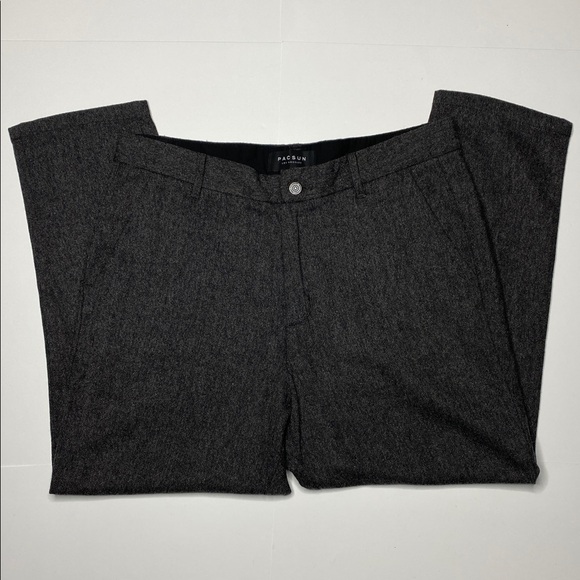 PacSun Cropped Wool Blend Flat Front Dress Pants - Picture 2 of 12